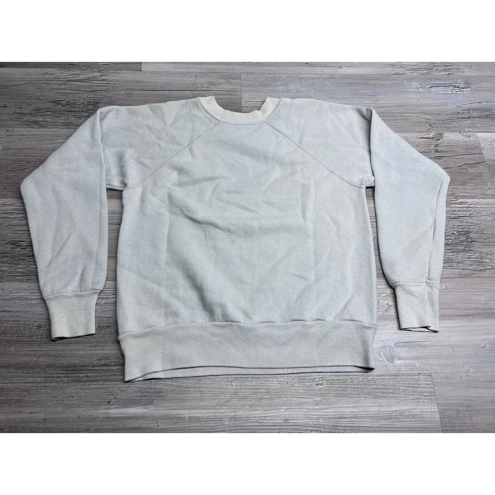Vintage 80s 90s Cute Animal‎ Sweatshirt Panda Bears Raglan Gray Size S Sun Faded - Picture 2 of 8